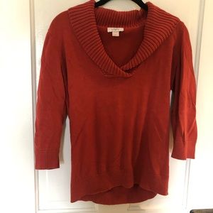 LOFT Burnt Orange 3/4 Sleeve Sweater
